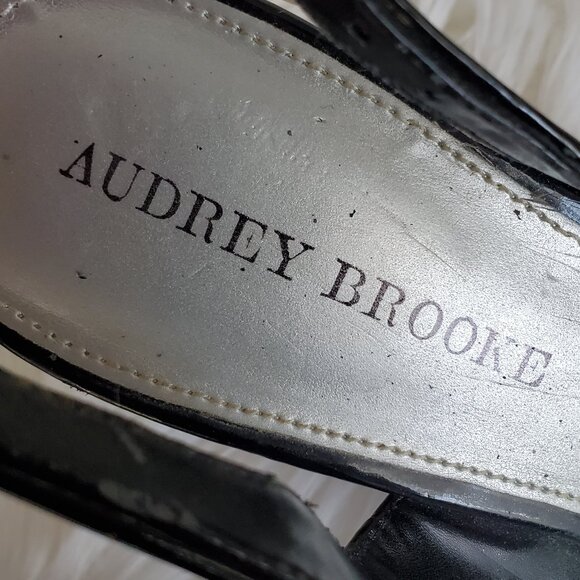 Audrey Brooke Black/White Espadrilles Peep Toe Wedge Sandals SZ 8 - Picture 7 of 14
